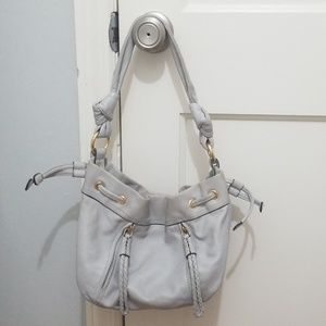 B. Makowsky light grey leather handbag